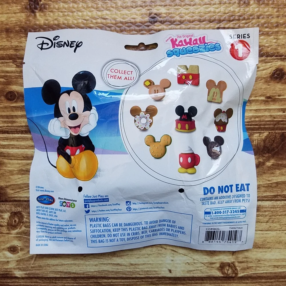 Disney Mickey and Minnie Mouse Kawaii Squeezies Squishies Set Stress Ball Fidget